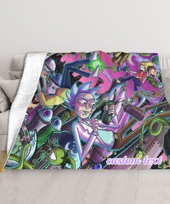 Personalized Rick and Morty Blanket - Custom Name Gift for Home Decor and Christmas