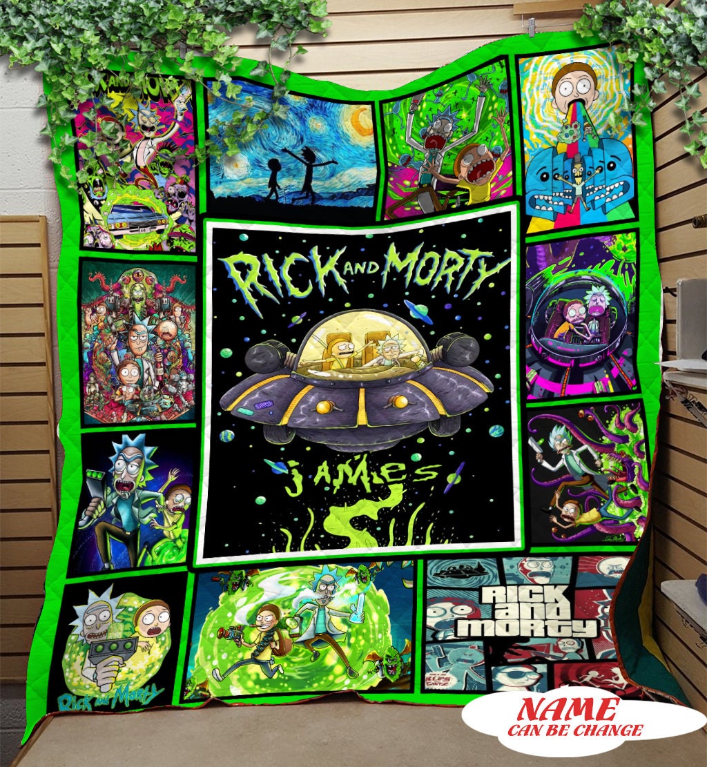 Personalized Rick and Morty Quilt Blanket - Perfect for Home Decor and Picnics