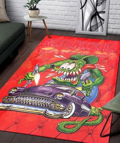 Personalized Slam It Hammer It Cruise It Hot Rod Area Rug