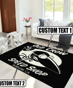 Personalized Speed Shop Hot Rod Garage Rug for Home Decor