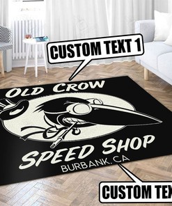Personalized Speed Shop Hot Rod Garage Rug for Home Decor