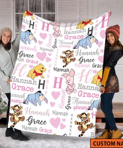Personalized Winnie The Pooh and Friends Quilt Blanket - Ideal Cartoon Gift for Kids