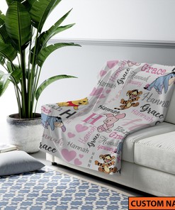 Personalized Winnie The Pooh and Friends Quilt Blanket - Ideal Cartoon Gift for Kids