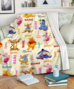 Personalized Winnie The Pooh and Friends Quilt Blanket - Perfect Cartoon Gift for Kids