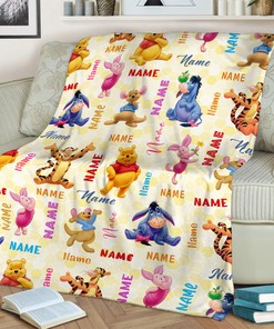 Personalized Winnie The Pooh and Friends Quilt Blanket - Perfect Cartoon Gift for Kids