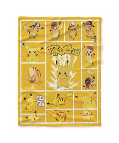 Pika Pika Pikachu Quilt Blanket - Cozy and Stylish Present for Pikachu Pokemon Lovers