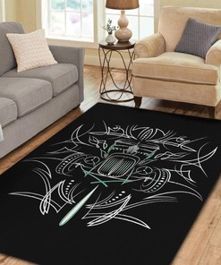 Pinstripe Hot Rod Area Rug for Home Decoration