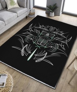 Pinstripe Hot Rod Area Rug for Home Decoration