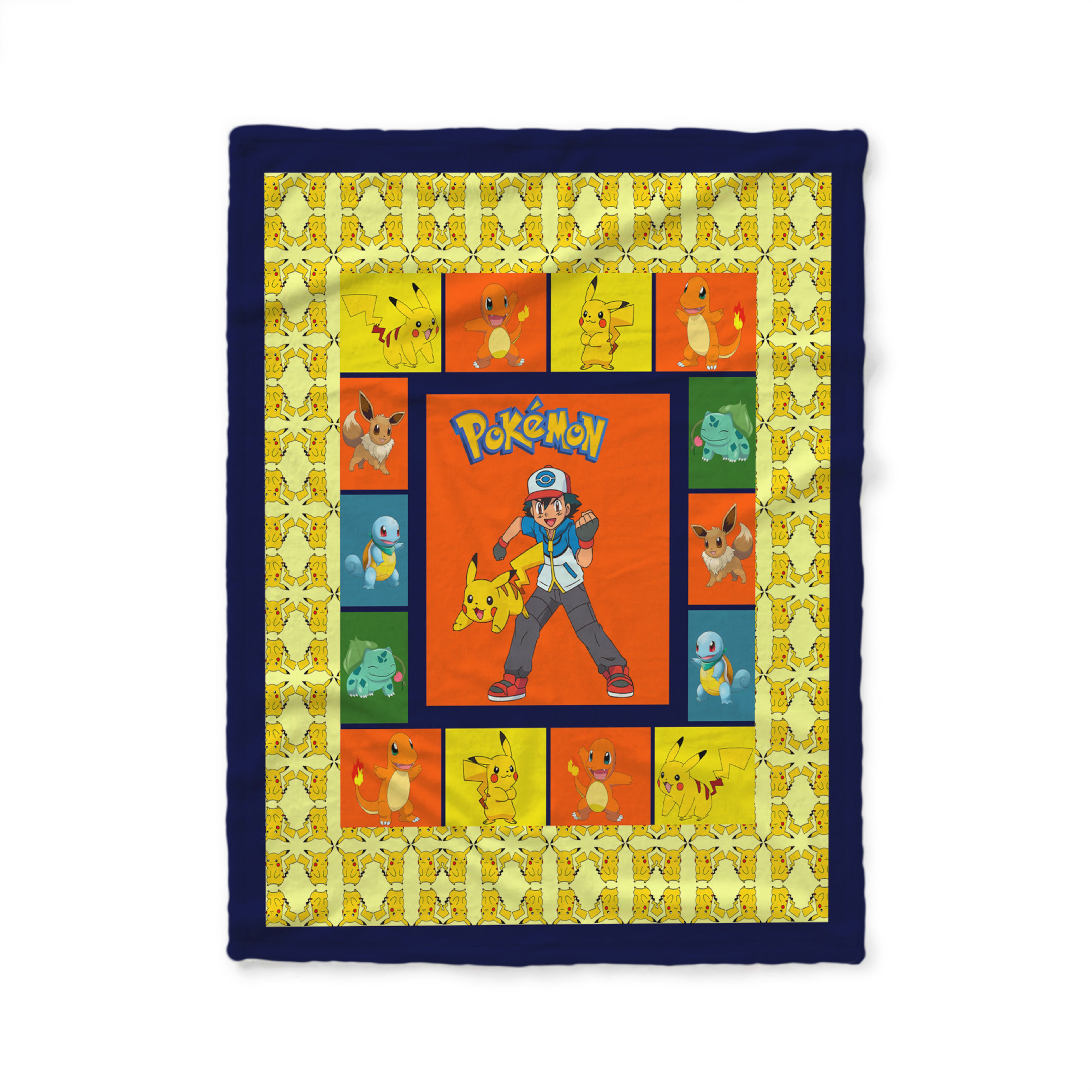 Pokemon Characters Quilt Blanket - Perfect Gift for Pokemon Fans