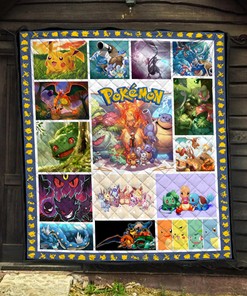 Pokemon Eevee Evolution Quilt Blanket - Ideal Gift for Pokemon Characters Fans