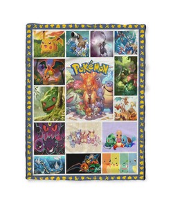 Pokemon Eevee Evolution Quilt Blanket - Ideal Gift for Pokemon Characters Fans