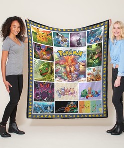 Pokemon Eevee Evolution Quilt Blanket - Ideal Gift for Pokemon Characters Fans