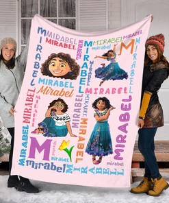 Quilt Bedding Set Blanket - Mirabel Encanto Movie Design - Customizable Birthday Gift for Kids - Matching Family Blanket for Home Decoration