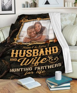 Quilt Blanket for Deer Hunter Husband and Wife, Custom Photo Gift for Father