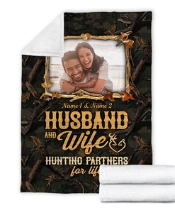 Quilt Blanket for Deer Hunter Husband and Wife, Custom Photo Gift for Father