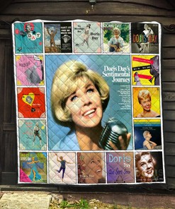 Quilt Blanket with Doris Day Albums - RIP Doris Day Thank You For The Memories