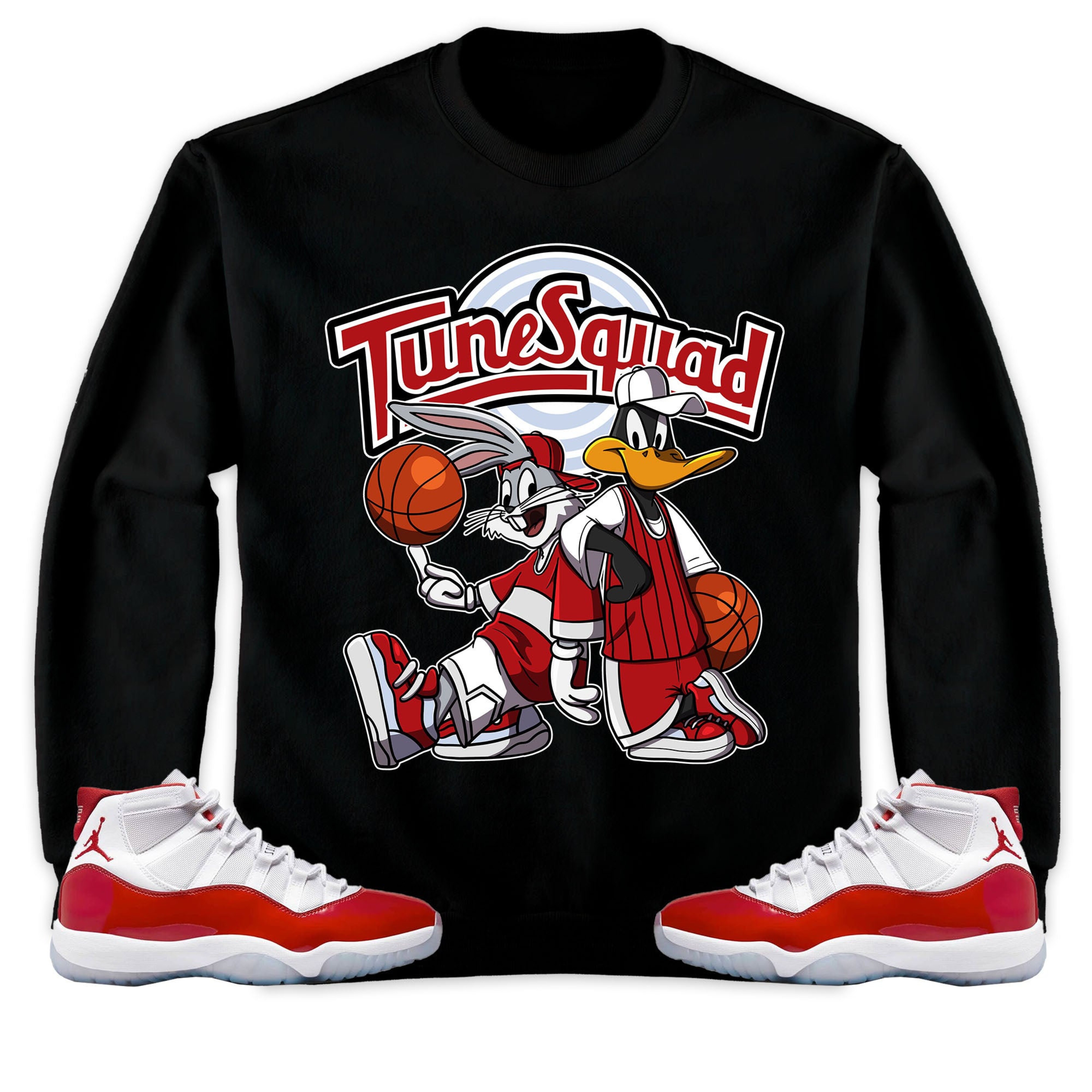 Rabbit And Duck Squad Unisex Sweatshirt Match 11s Cherry