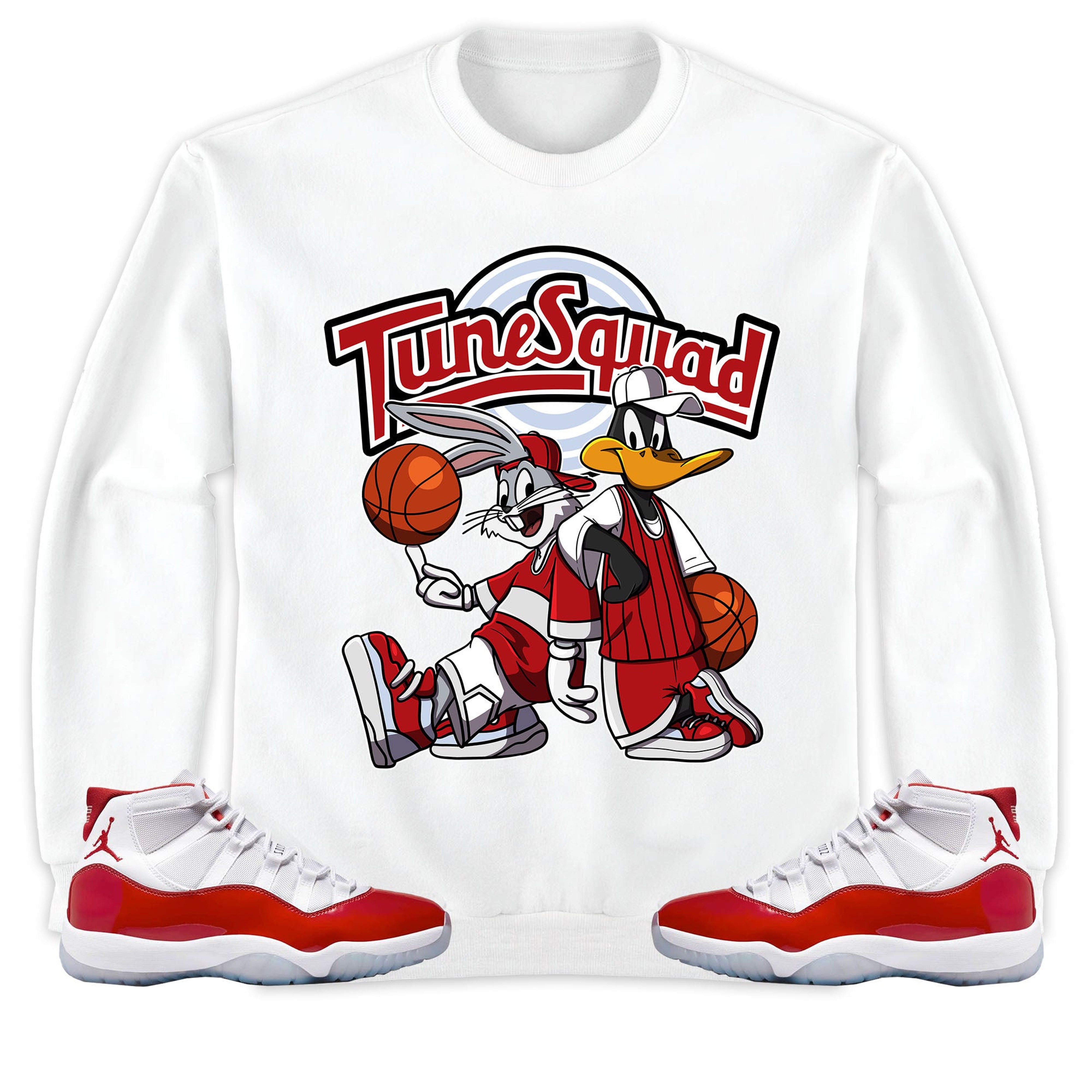 Rabbit And Duck Squad Unisex Sweatshirt Match 11s Cherry