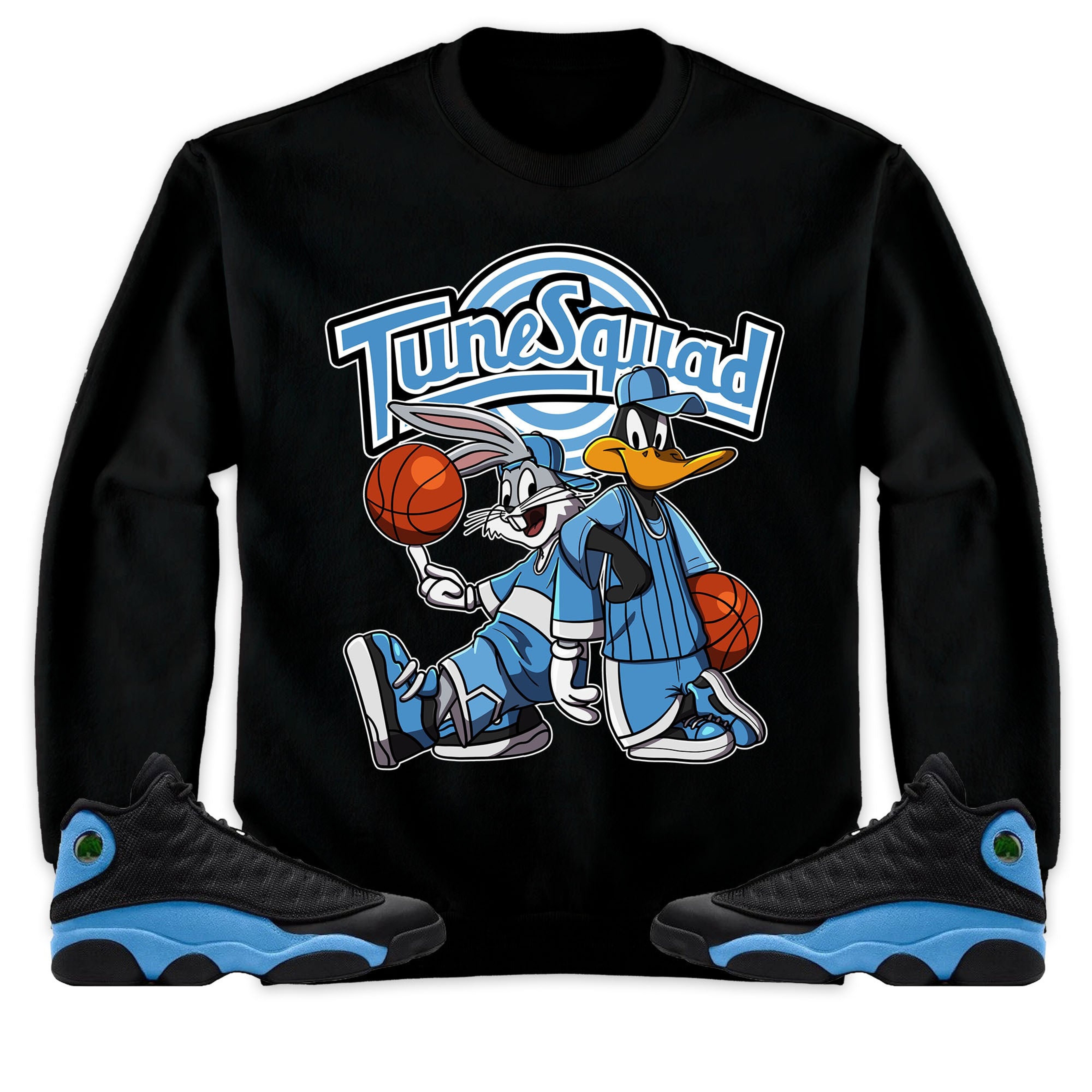 Rabbit And Duck Squad Unisex Sweatshirt Match 13s Black University Blue