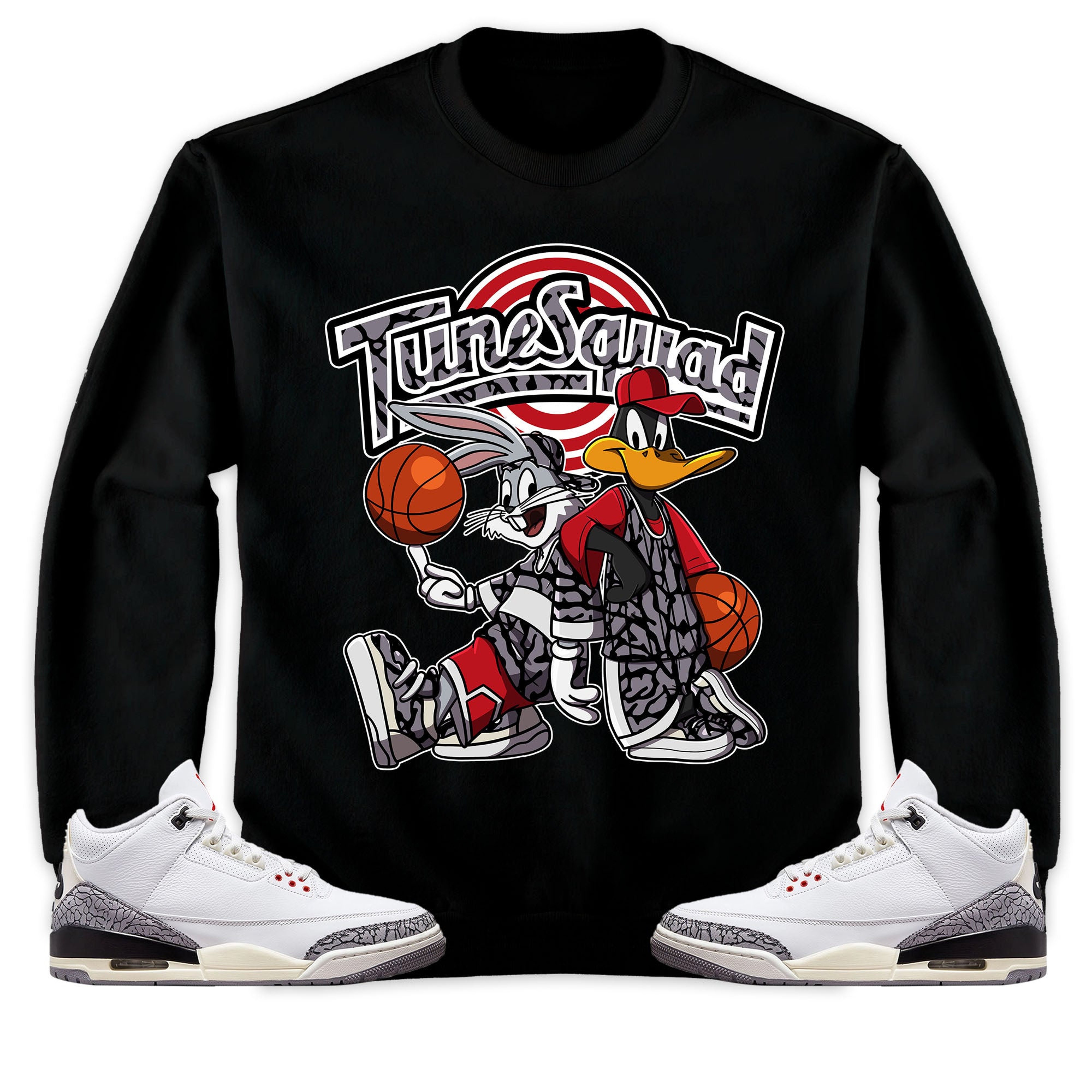 Rabbit And Duck Squad Unisex Sweatshirt Match 3s White Cement Reimagined