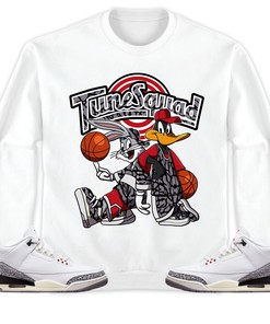 Rabbit And Duck Squad Unisex Sweatshirt Match 3s White Cement Reimagined