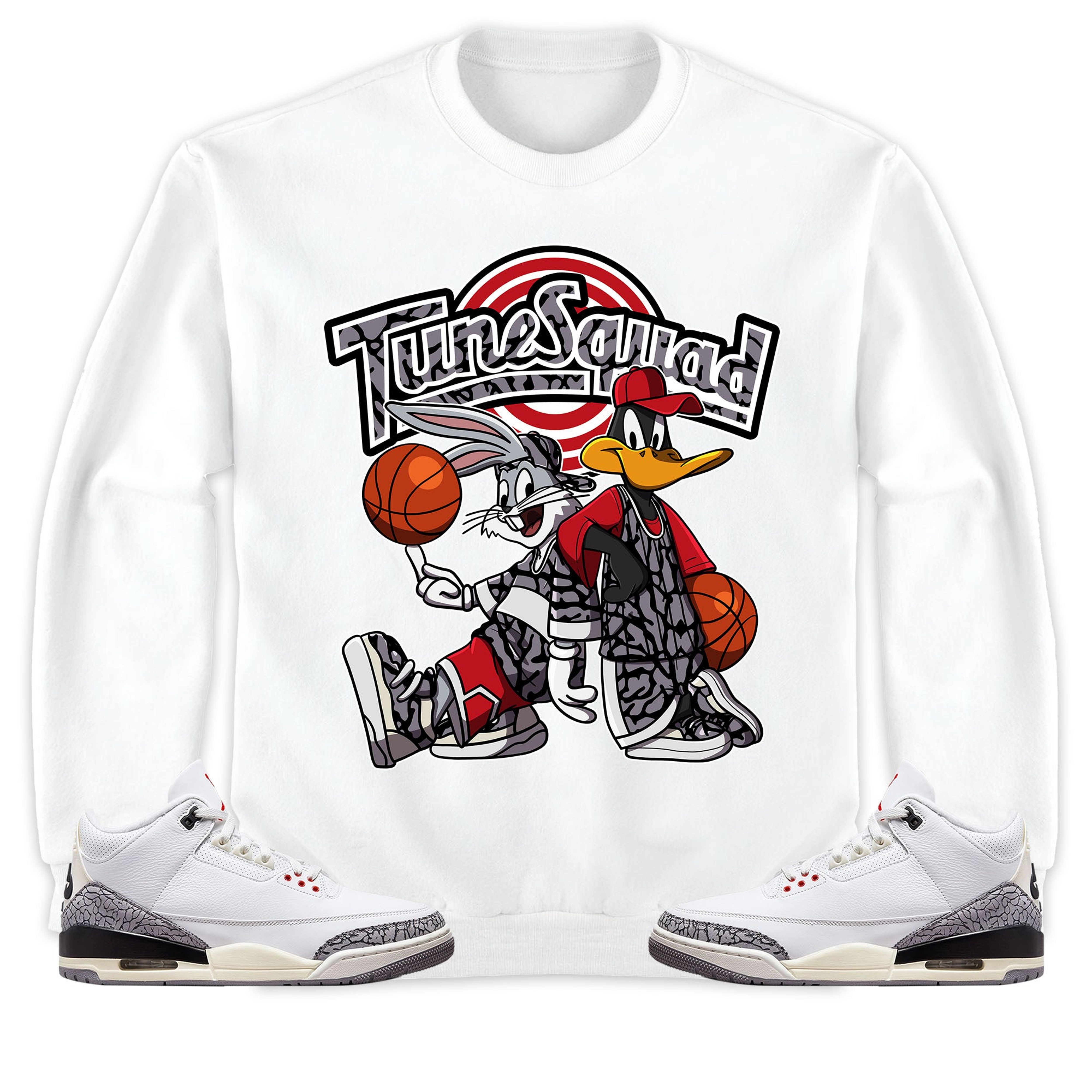 Rabbit And Duck Squad Unisex Sweatshirt Match 3s White Cement Reimagined