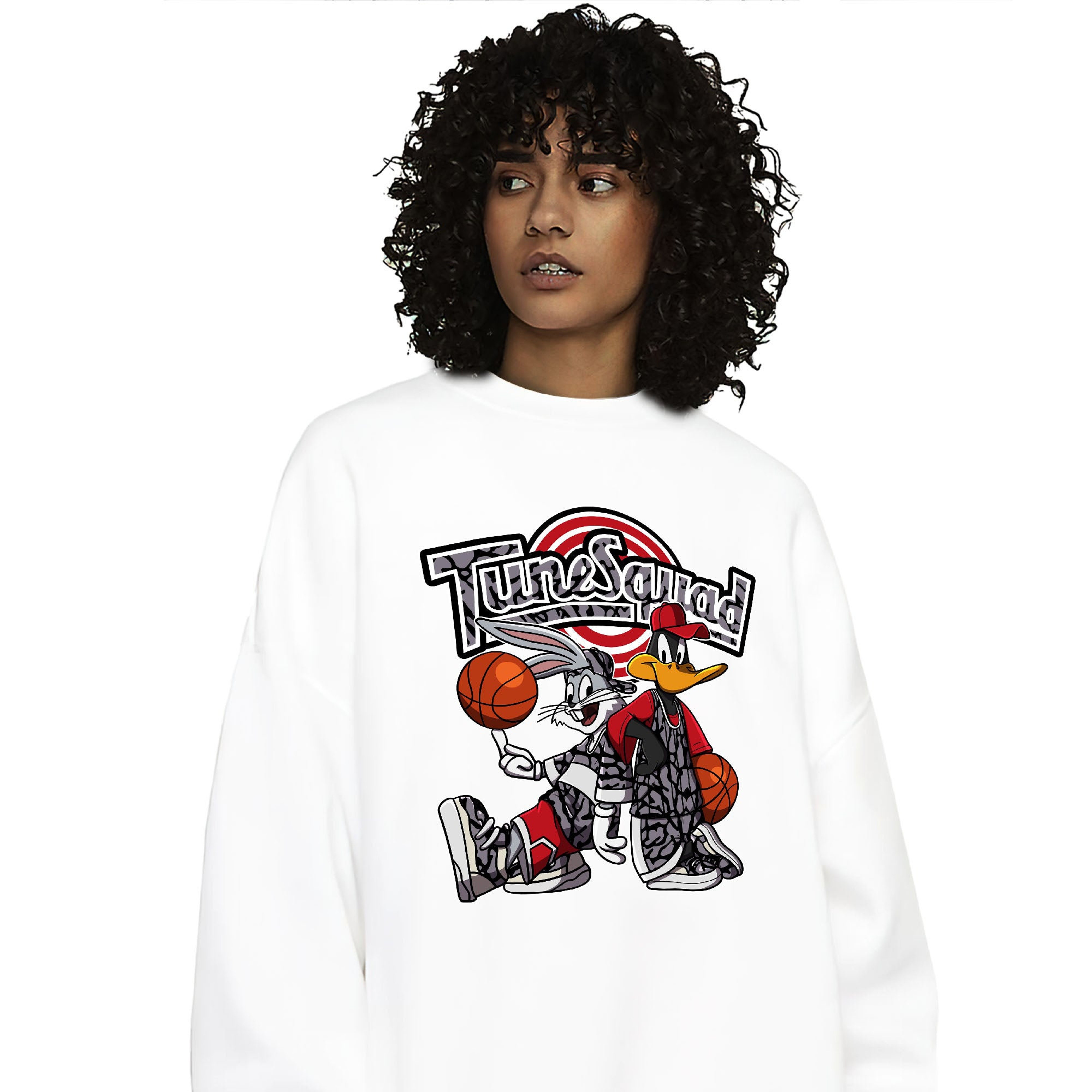 Rabbit And Duck Squad Unisex Sweatshirt Match 3s White Cement Reimagined