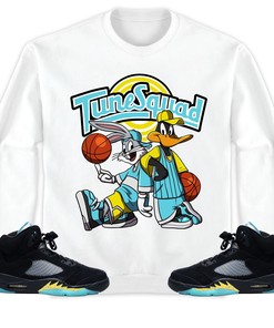 Rabbit And Duck Squad Unisex Sweatshirt Match 5s Aqua