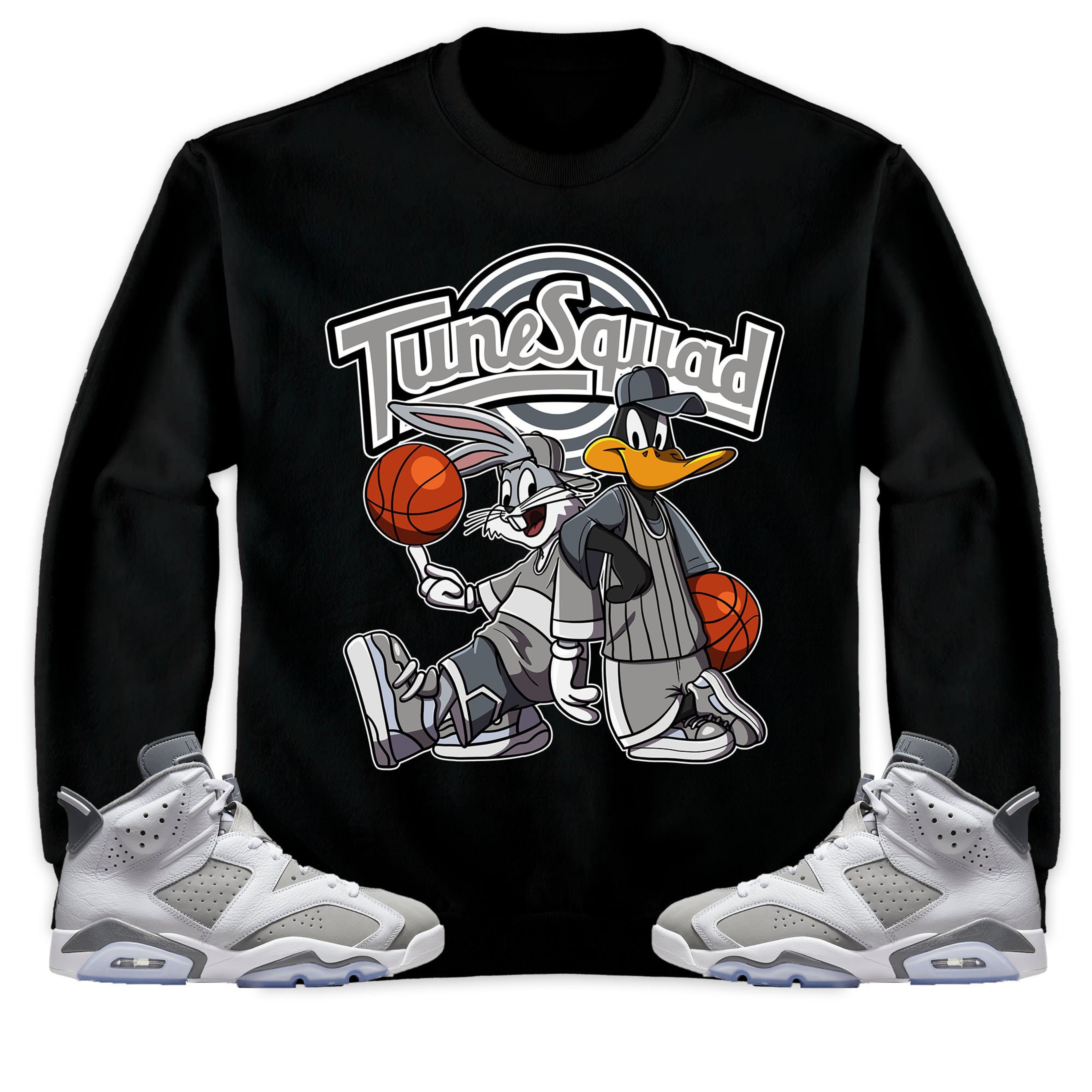 Rabbit And Duck Squad Unisex Sweatshirt Match 6s Cool Grey