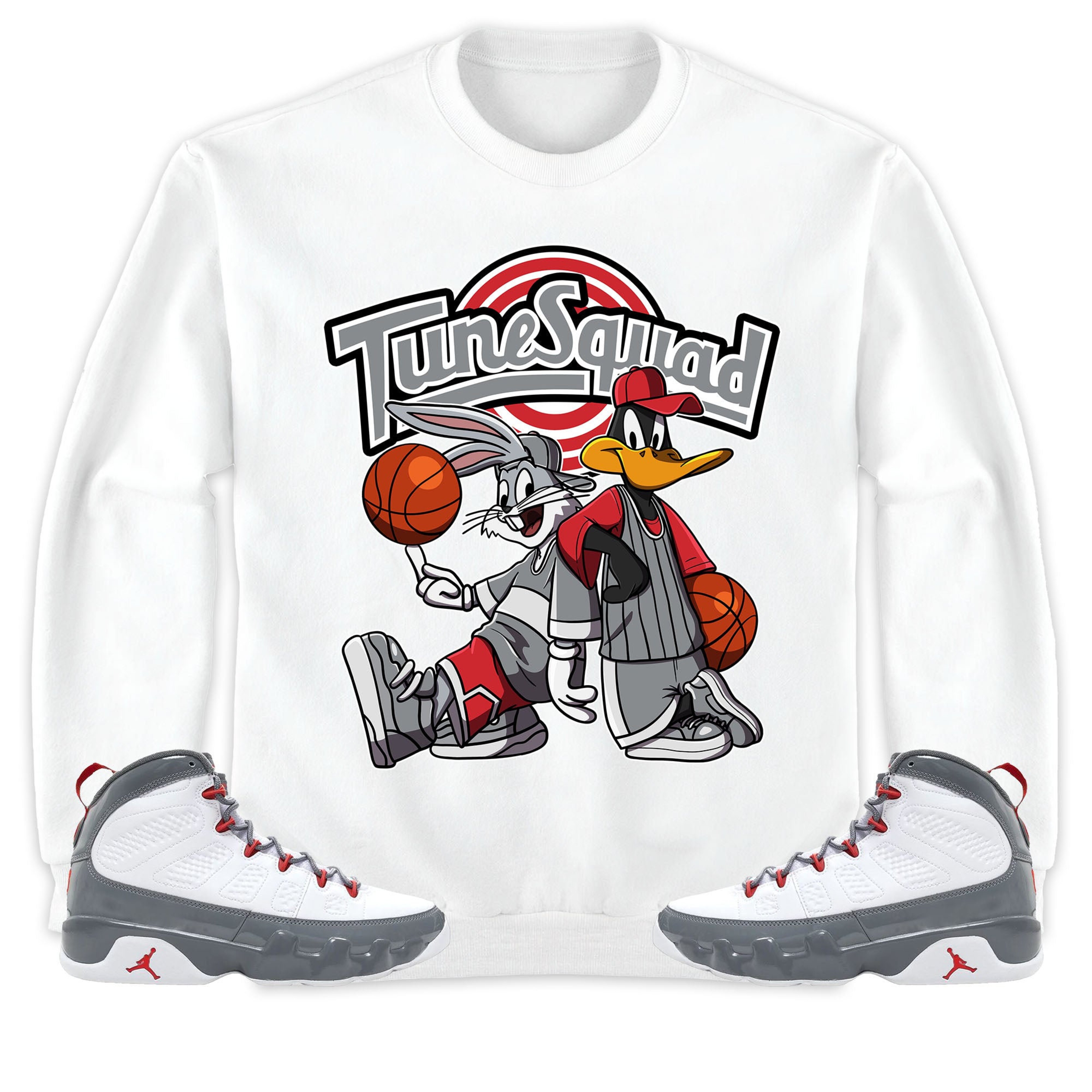 Rabbit And Duck Squad Unisex Sweatshirt Match 9s Retro Fire Red