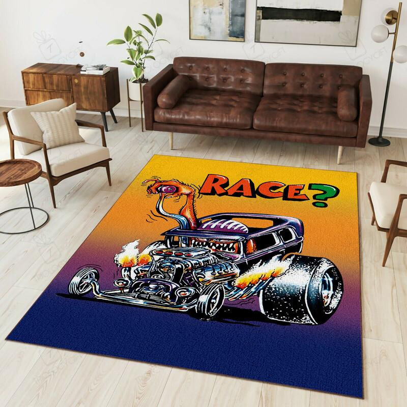 Race Rat Fink Rug Hot Rod Rug for Garage