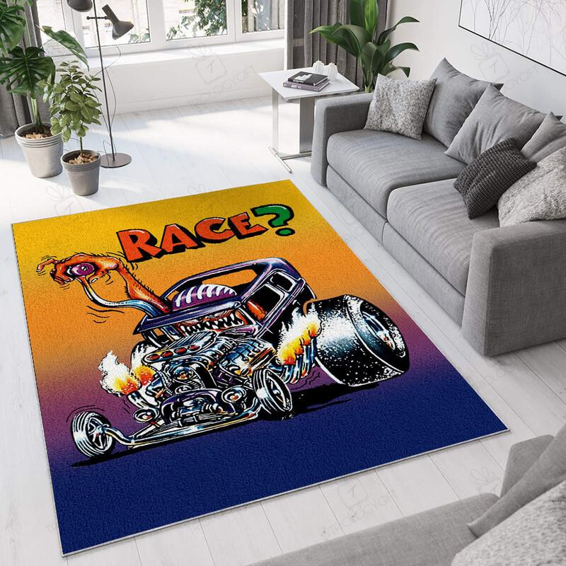 Race Rat Fink Rug Hot Rod Rug for Garage