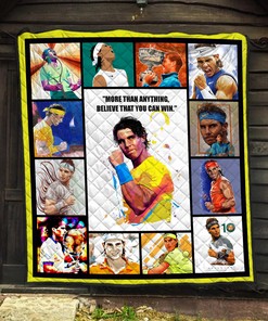 Rafael Nadal Signature Quilt Blanket, Tennis Lovers Home Decor Gift
