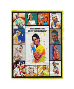 Rafael Nadal Signature Quilt Blanket, Tennis Lovers Home Decor Gift