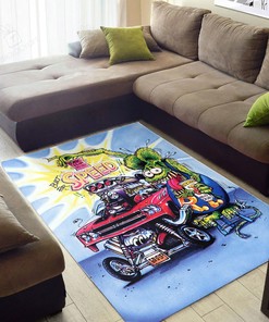 Rat Fink Built for Speed Rug Hot Rod Rug for Garage