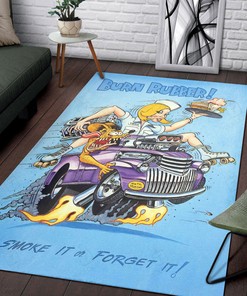 Rat Fink Burn Rubber Smoke It Or Forget It Rat Fink Rug Hot Rod Rug for Garage