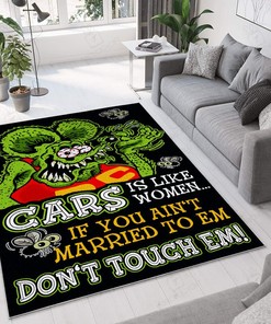 Rat Fink Cars Like Women Rug Hot Rod Rug for Garage
