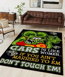 Rat Fink Cars Like Women Rug Hot Rod Rug for Garage