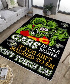 Rat Fink Cars Like Women Rug Hot Rod Rug for Garage