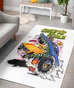 Rat Fink Chevys Rule Rug Hot Rod Rug for Garage