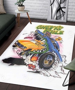 Rat Fink Chevys Rule Rug Hot Rod Rug for Garage