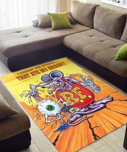 Rat Fink Eyeball Brain Hot Rod Rug for Garage