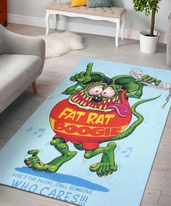 Rat Fink Fat Rat Boogie Rat Fink Rug Hot Rod Rug for Garage