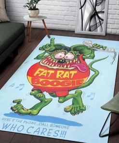 Rat Fink Fat Rat Boogie Rat Fink Rug Hot Rod Rug for Garage