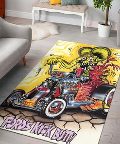 Rat Fink Fords Kick Butt Rat Fink Rug Hot Rod Rug for Garage