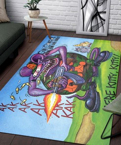 Rat Fink Gun Control Rug Hot Rod Rug for Garage