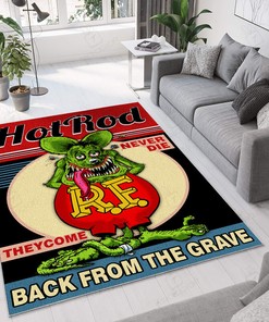 Rat Fink Hot Rods Never Die They Rise from the Grave - Unique Garage Rug