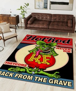 Rat Fink Hot Rods Never Die They Rise from the Grave - Unique Garage Rug