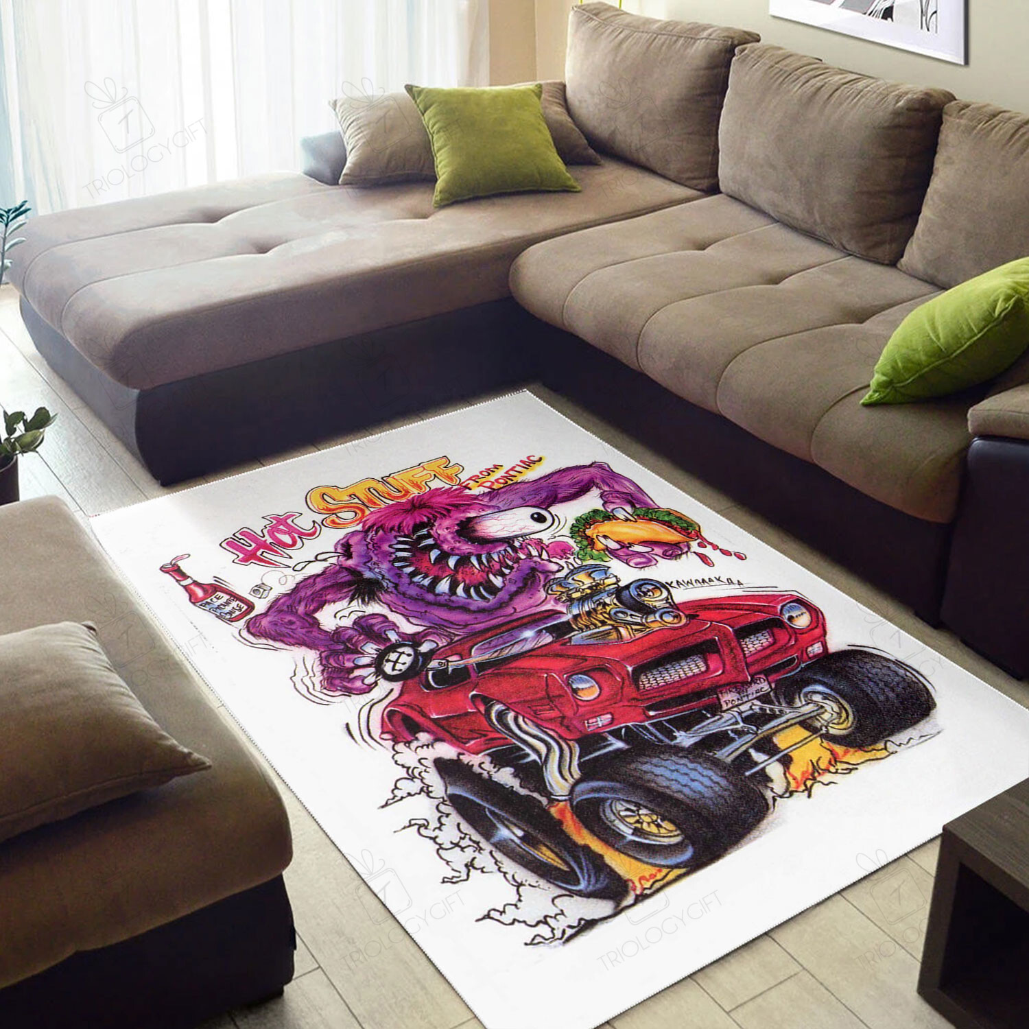 Rat Fink Hot Stuff Rat Fink Rug Hot Rod Rug for Garage