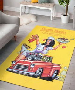 Rat Fink Hunka Kunka Chevy Love Rug Hot Rod Rug for Garage